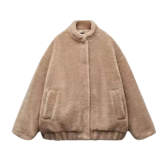 Blouson bomber femme en polaire – Chaud et décontracté
