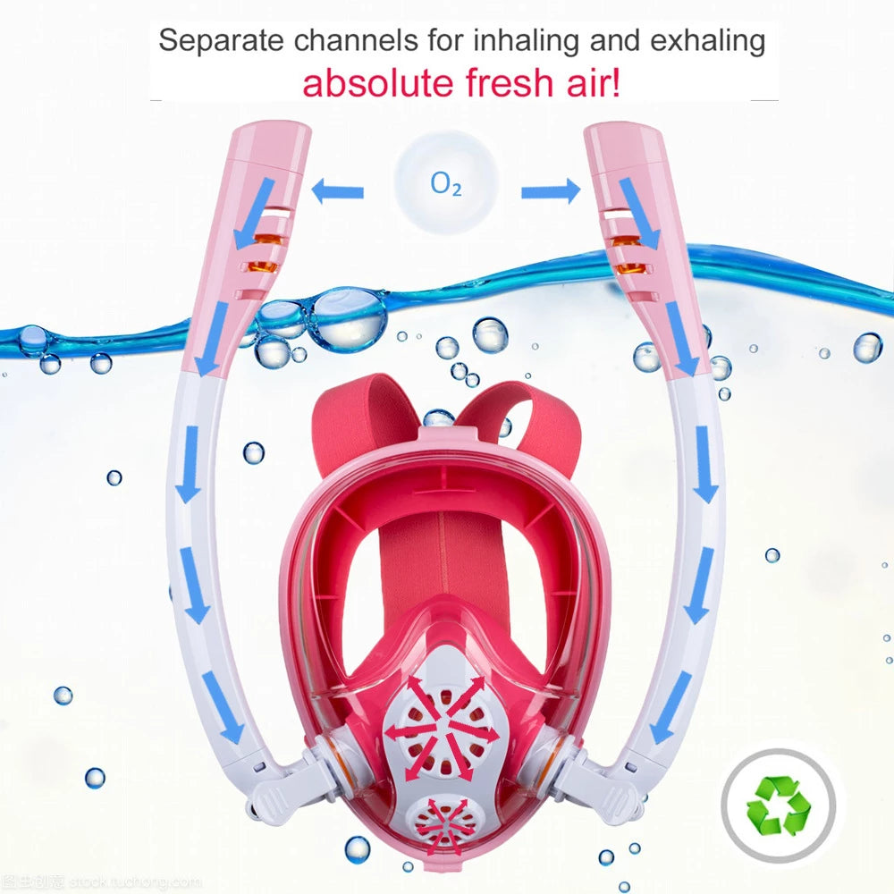 Masque de Plongée Intégral Anti-Buée — Snorkeling Enfant
