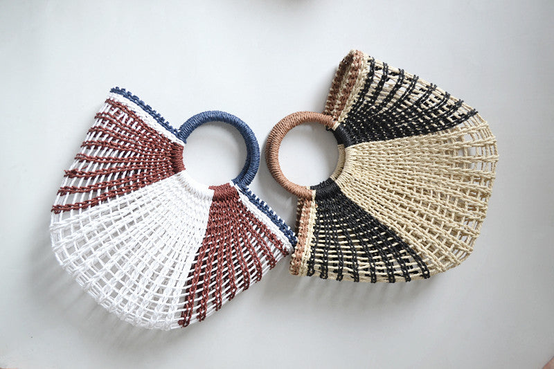 Sac de Plage Femme en Paille Tressée — Cabas Été