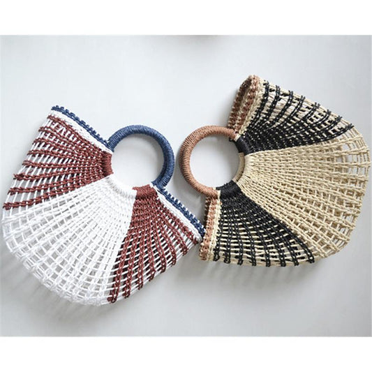 Sac de Plage Femme en Paille Tressée — Cabas Été