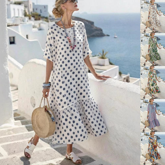 Robe longue femme à imprimé numérique – Style unique et coloré