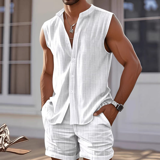 Ensemble Sportswear Sans Manches Col Rond Homme – Style Casual Été
