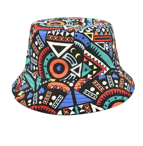 Chapeau Bob Imprimé Réversible – Colorful Triangle