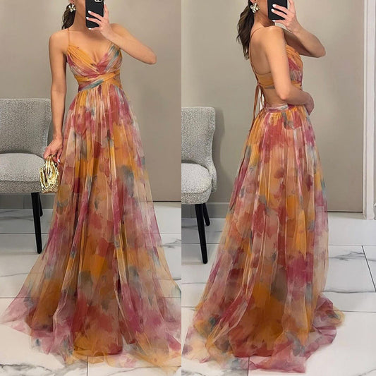 Robe nuisette en maille imprimée – Style élégant et féminin