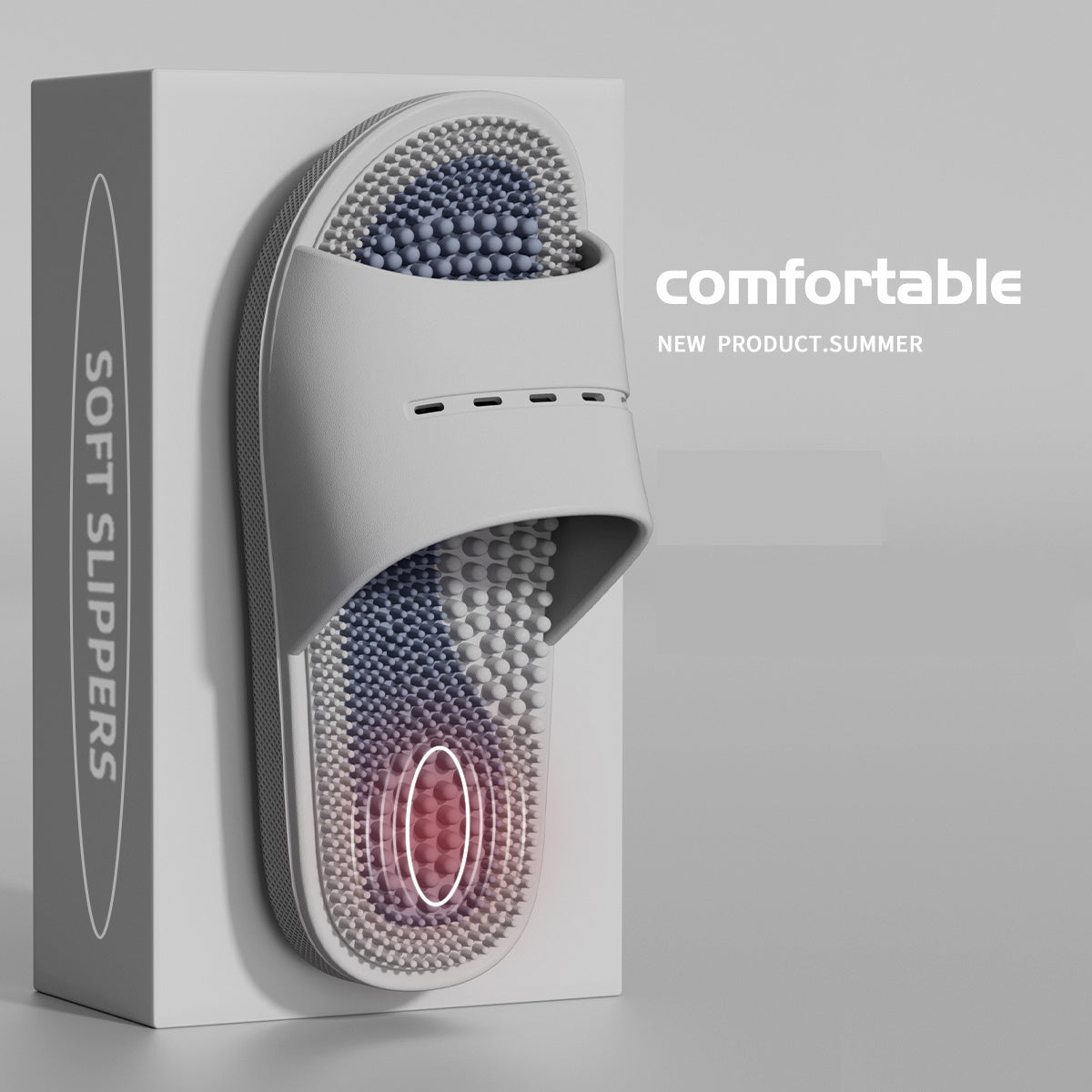 Chaussons de Massage Acupression Homme – Antidérapants, Intérieur et Salle de Bain