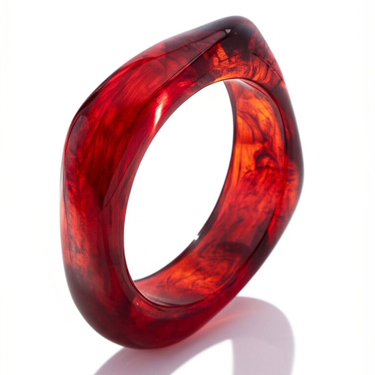 Bracelet Large en Résine Acrylique Multicolore – Style Tendance