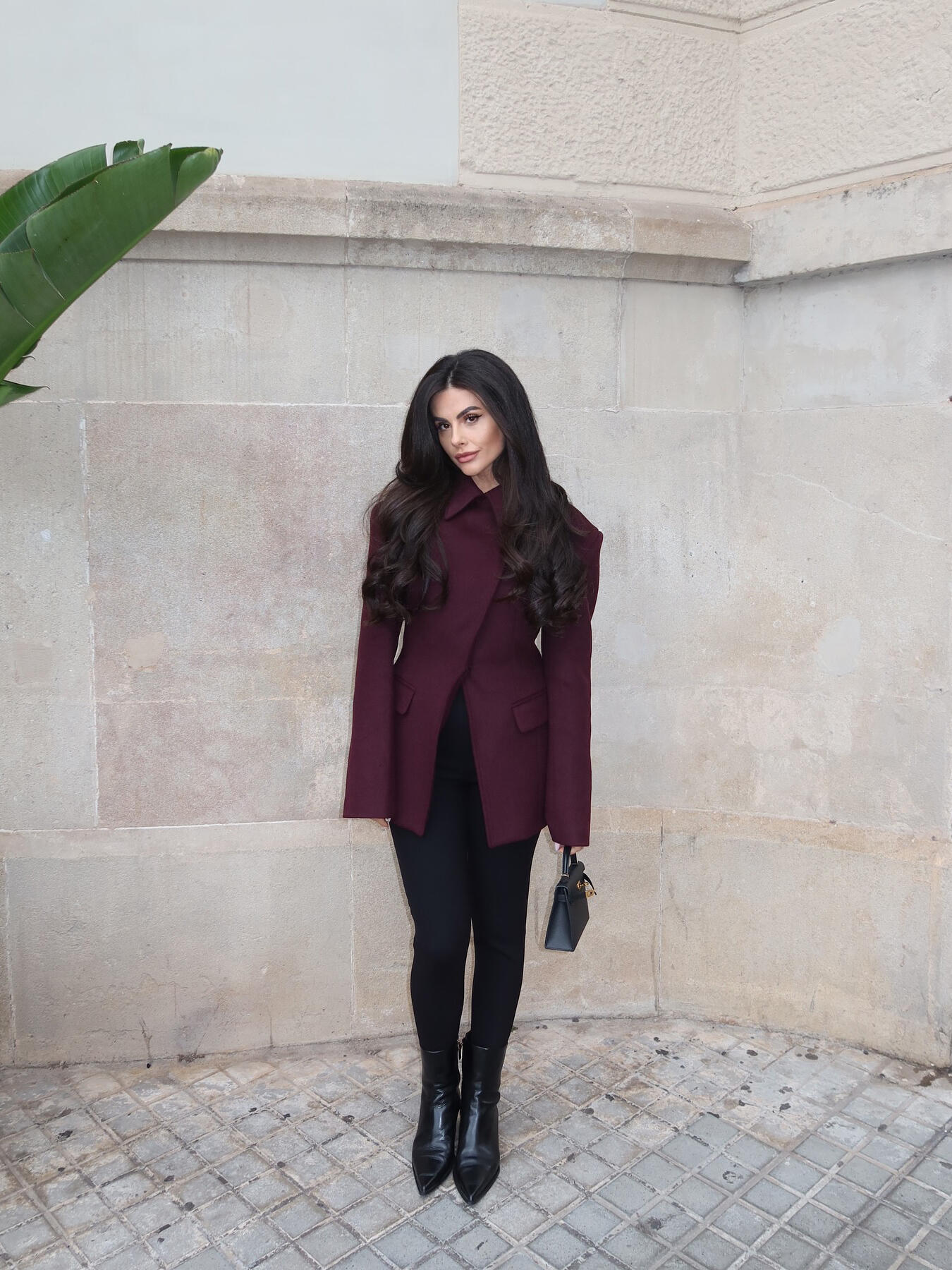 Blazer bordeaux à croisé – Élégance et caractère