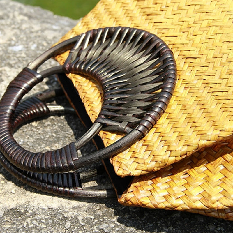 Sac à Main Femme en Rotin Tressé — Style Artisanal