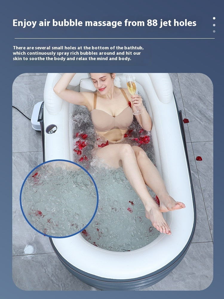 Baignoire Gonflable Chauffante avec Jacuzzi et Massage — Spa à Domicile