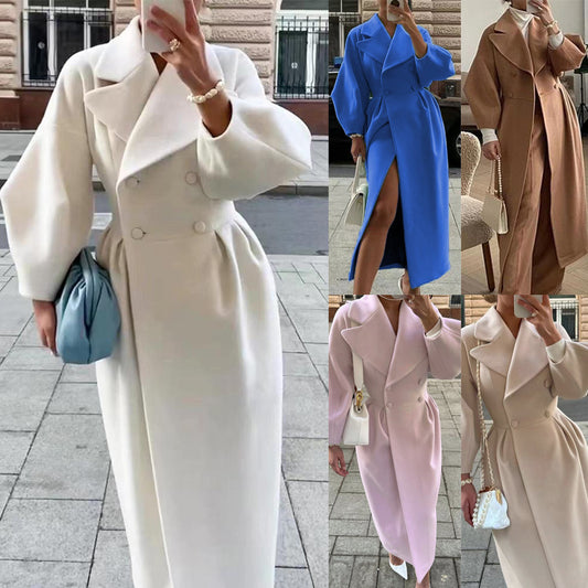 Veste Vintage Courte à Manches Lanternes & Grand Revers