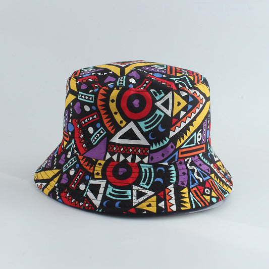 Chapeau Bob Imprimé Réversible – Colorful Triangle