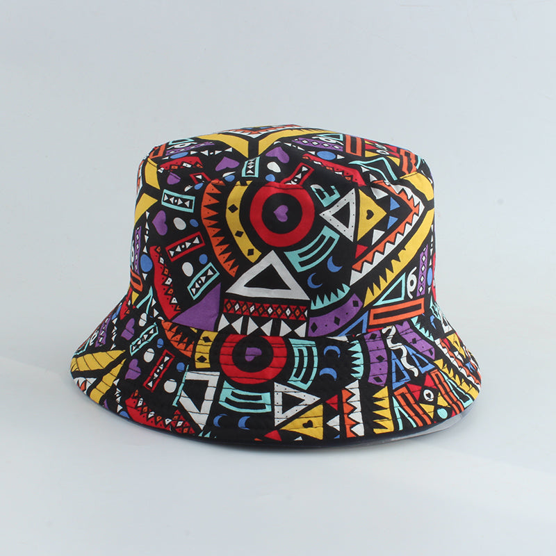 Chapeau Bob Imprimé Réversible – Colorful Triangle